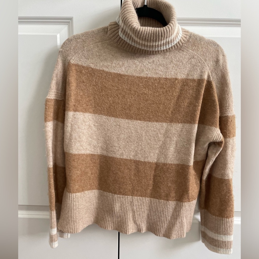 Striped Turtleneck Sweater - J Crew - Size S